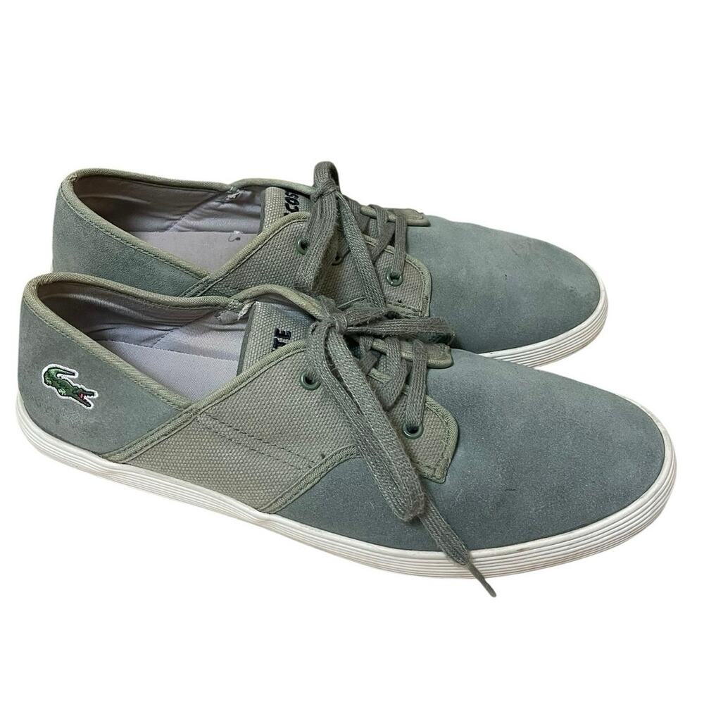 Lacoste Andover CIW Sneakers Men US 9.5 Sage Green Suede Canvas Preppy Old Money